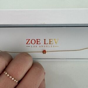 14k Gold Tiny Flower Bracelet with Diamond ($305 originally)